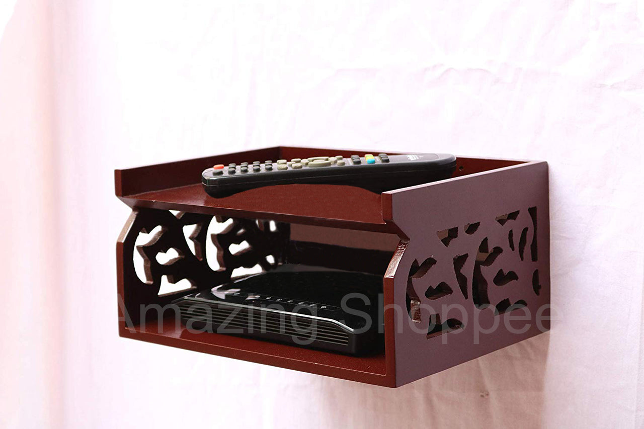 Setup Box Stand / Set Top Box Stand Wall Mount for Home Wall Shelf for Holding Speakers WiFi Router Game Console Remote Stand Dime Store