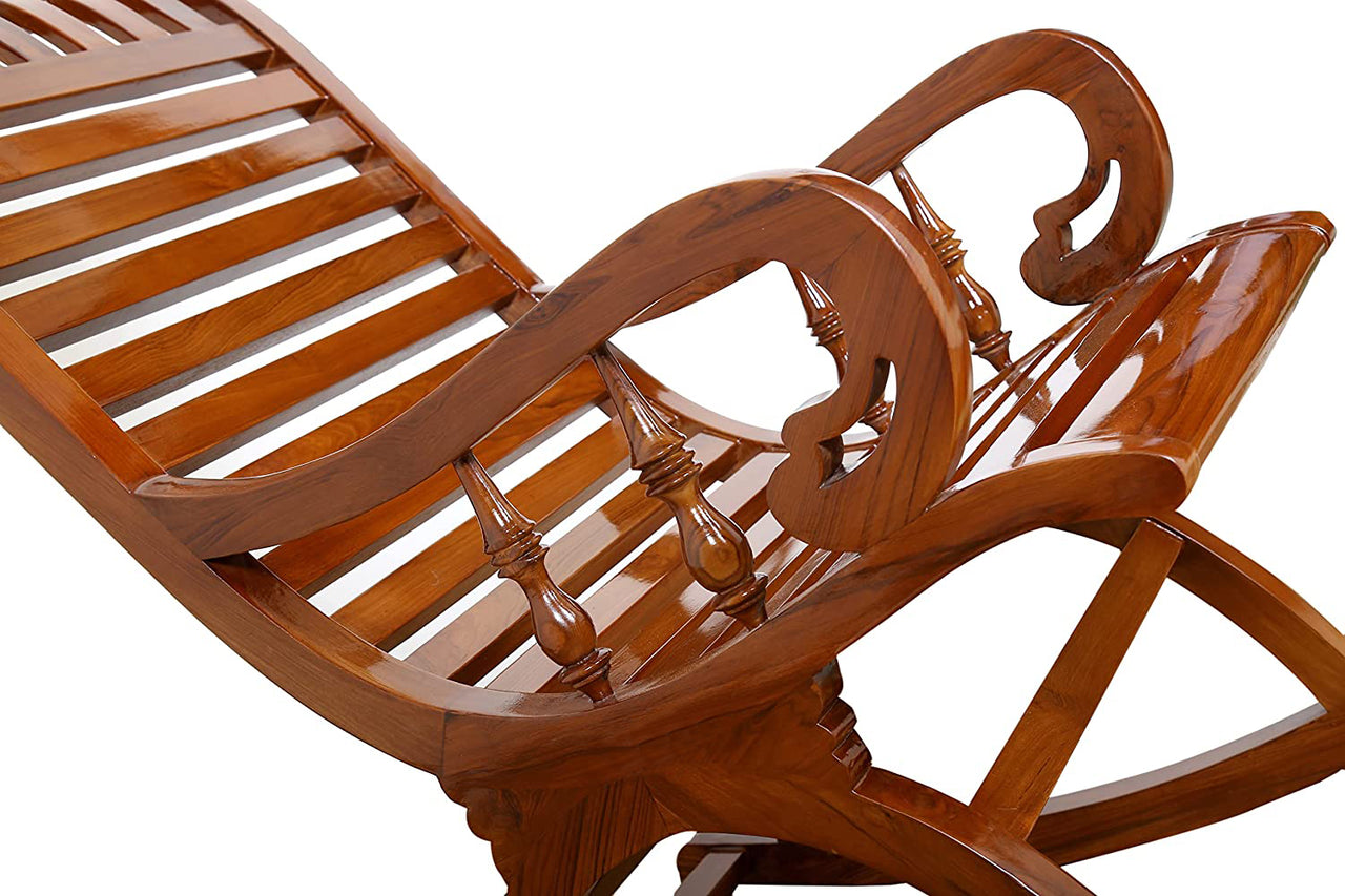 Sheesham Wood Ergonomic Rocking Chair Swaying Chair Aaram Chair Dime Store