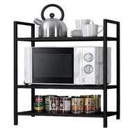 Thumbnail for Dime Store Mircowave Stand/Oven Stand/Kitchen Rack/Kitchen Organizer/Spice Rack with Metal Frame and Wooden Shelves for Kitchen (3 Tier, Black) Dime Store