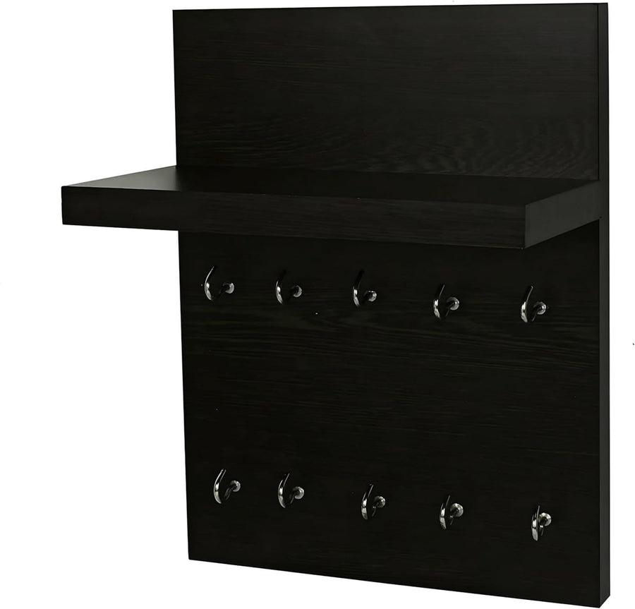 Dime Store Engineered Wood Key Holder for Home with Shelf | Stylish Key Hanger with 10 Hooks Wall Mounted Key Stand for Wall Decor Large Key Holder for Home, Office & Living Room Dime Store