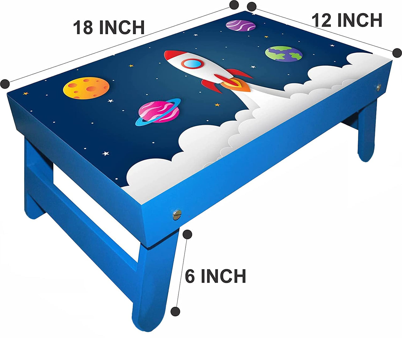 Dime Store Study Table for Kids/Bed Table for Study/Laptop Table/Foldable Table/Breakfast Table (Rocket, 18x12 inch) Dime Store