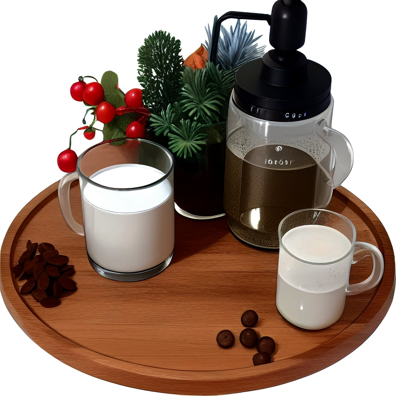 Round Wooden multipurpose Tray for Coffee Table, Small Wooden Serving Tray, Decorative Trays for Home Decor - 3 Sizes 11, 8.5, 6 inches (11 x 11 inches, Natural) Dime Store