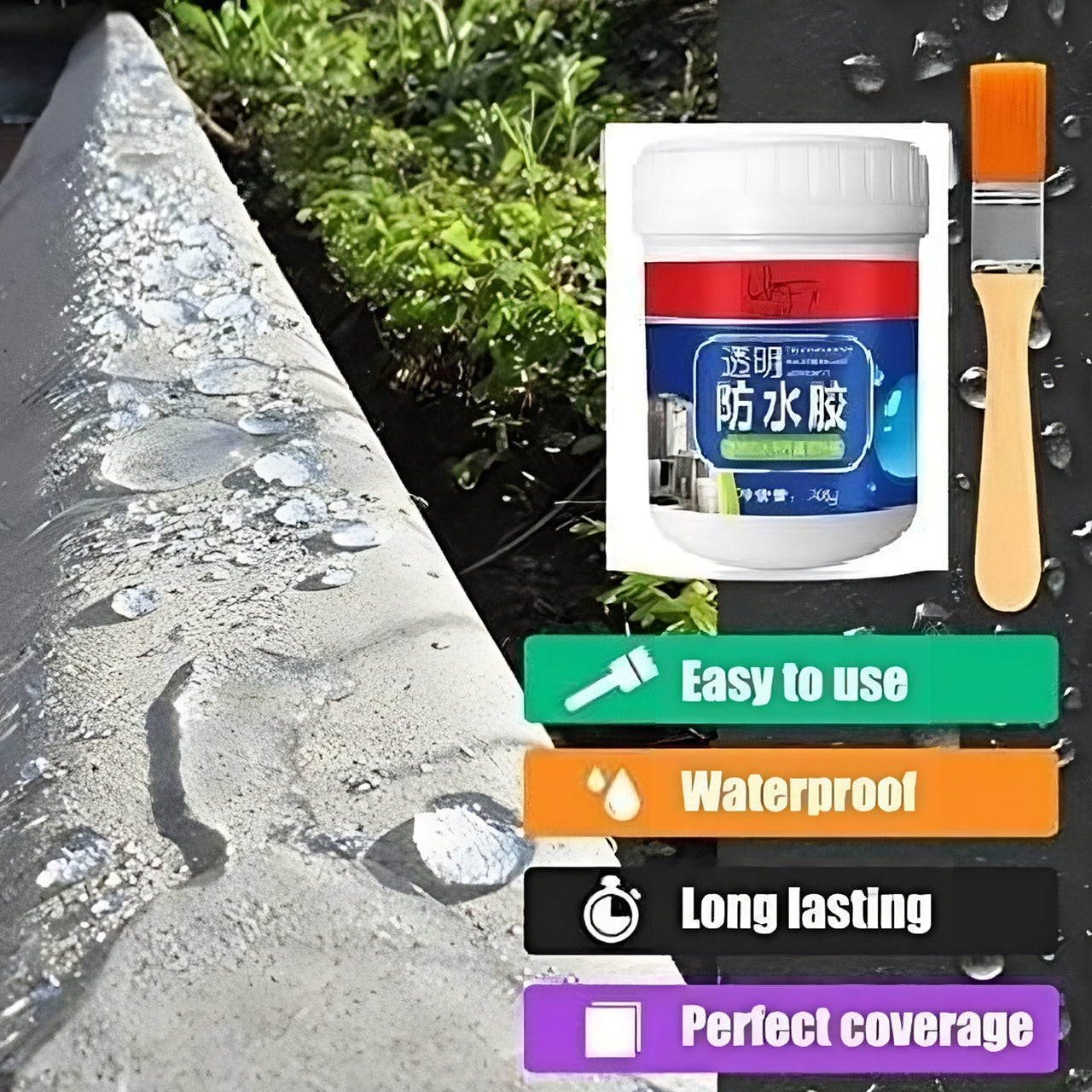 Transparent Waterproof Glue with Brush, Leakage Protection Outdoor Bathroom Wall Tile Window Roof, Anti-Leakage Agent, sealant glue, Roof Sealant Waterproof Gel Dime Store
