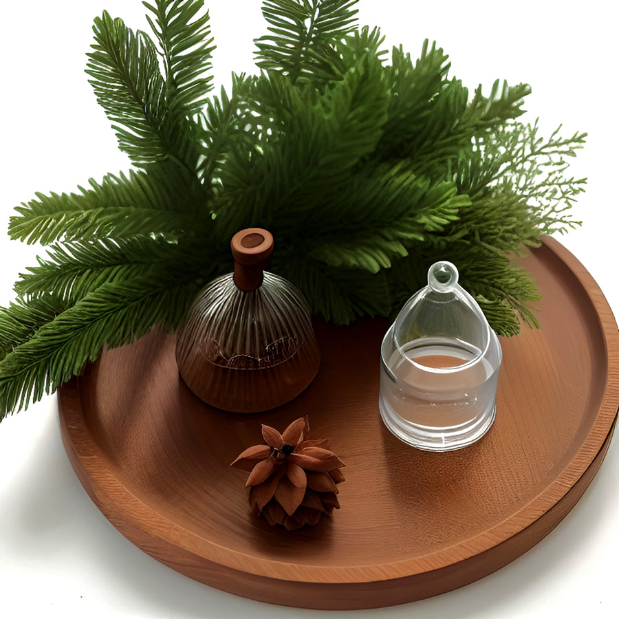 Round Wooden multipurpose Tray for Coffee Table, Small Wooden Serving Tray, Decorative Trays for Home Decor - 3 Sizes 11, 8.5, 6 inches (11 x 11 inches, Natural) Dime Store