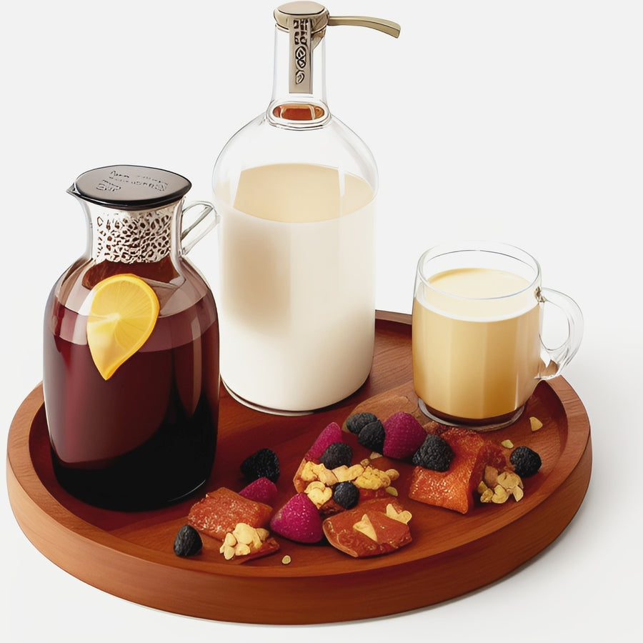 Round Wooden multipurpose Tray for Coffee Table, Small Wooden Serving Tray, Decorative Trays for Home Decor - 3 Sizes 11, 8.5, 6 inches (11 x 11 inches, Natural) Dime Store