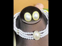 Graceful Pearl Necklace With Earrings