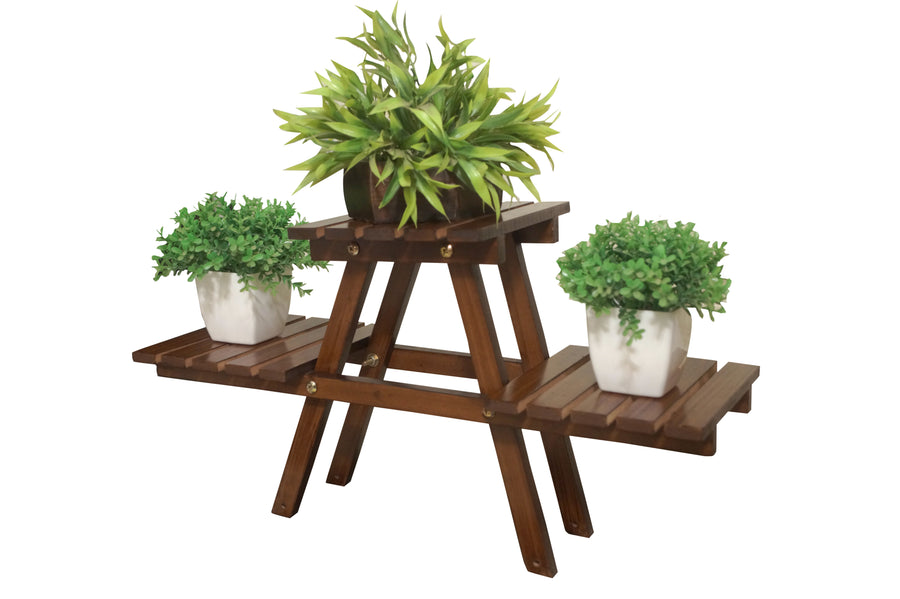 Wooden Plant Stand for Balcony Living Room Outdoor Indoor Plant Stand Foldable Display Rack Storage Rack for Patio Garden Yard Dime Store