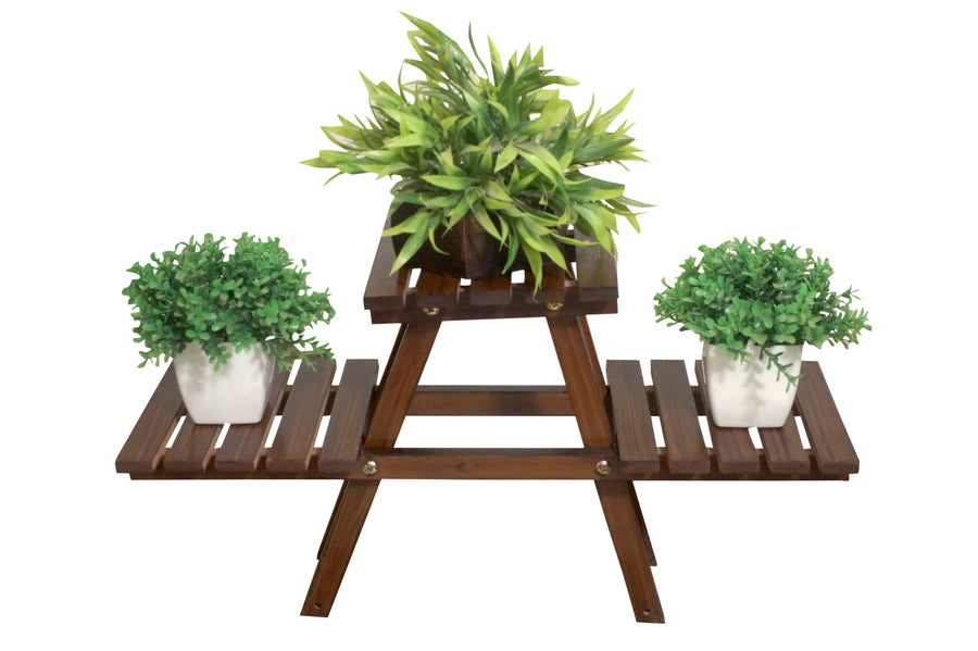 Wooden Plant Stand for Balcony Living Room Outdoor Indoor Plant Stand Foldable Display Rack Storage Rack for Patio Garden Yard Dime Store