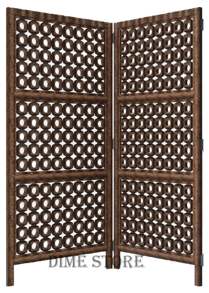 Wooden Freestanding Partition for Living Room & Office , Room Divider | Wall Screen for Decoration | Curtains for Bedroom | Traditional Partition Dime Store