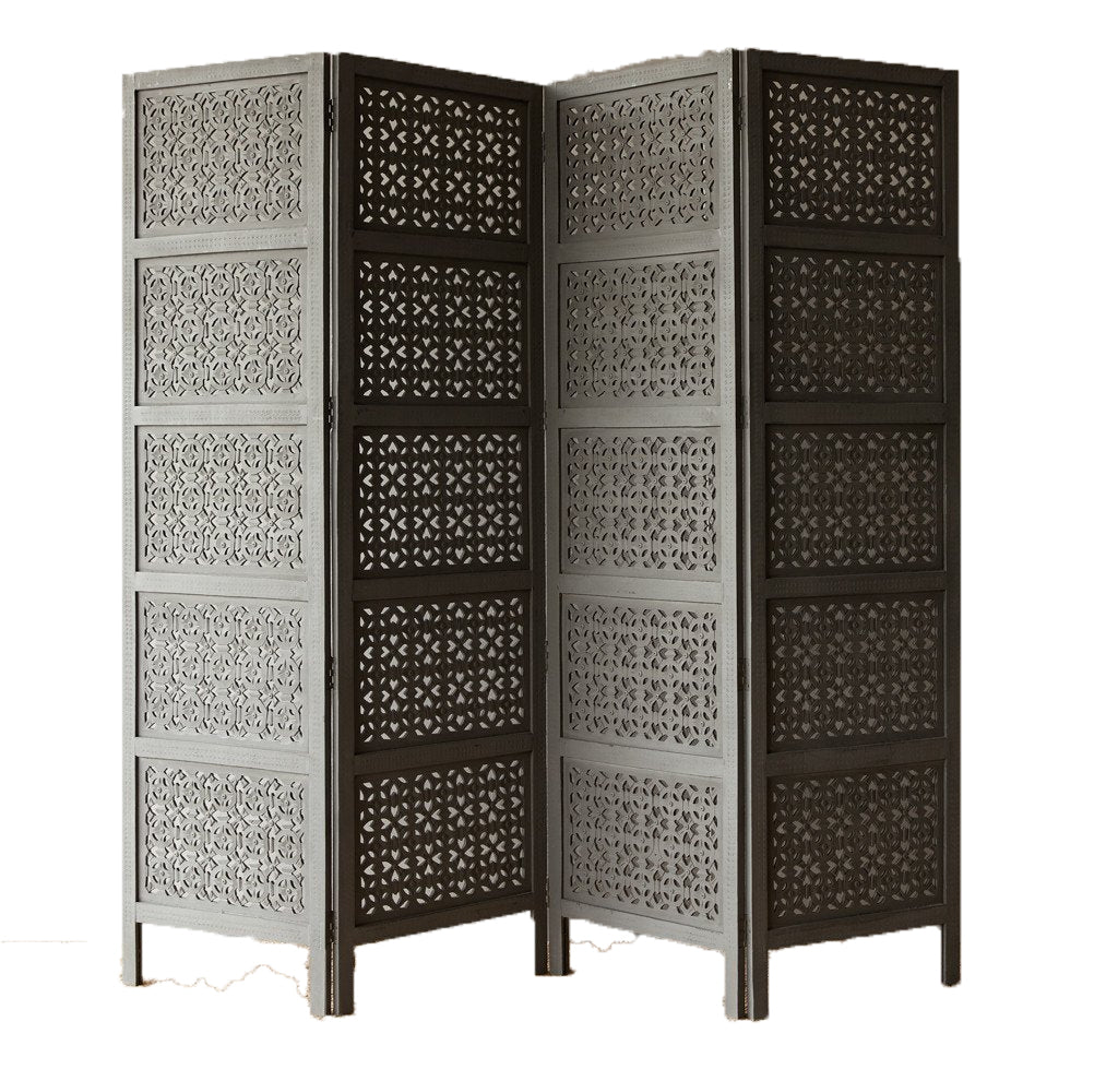 Wooden Partition Room Divider for Living Room 4 Panels, Wall Screen and Partitions Modern Room Separators Dime Store