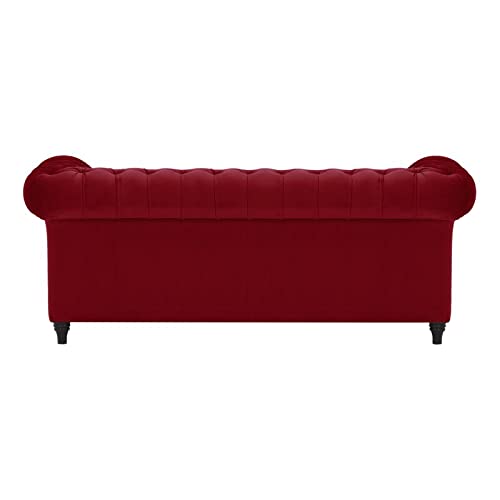 Wooden Traditional Chesterfield Sofa 3 Seater for Bedroom & Hallway | Leatherette Modern Chesterfield Sofa Couch Chaise Lounge Sectional Sofa Dime Store