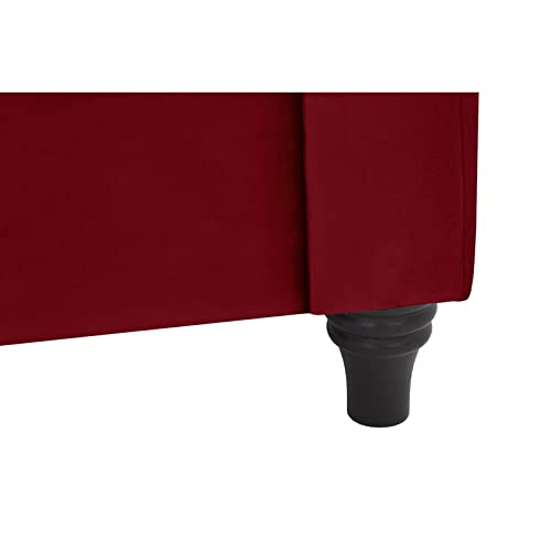 Wooden Traditional Chesterfield Sofa 3 Seater for Bedroom & Hallway | Leatherette Modern Chesterfield Sofa Couch Chaise Lounge Sectional Sofa Dime Store