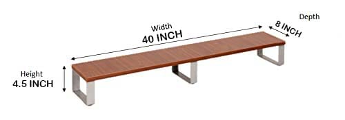 Dime Store Monitor Stand for Desk, Table, Studio | Monitor Riser Stand | Computer Stand | Laptop Stand (100x21x11.25 cm, Brown) Dime Store