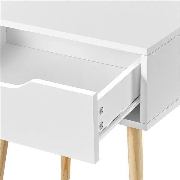 Side Table for Bedroom, Living Room with Storage Drawer and Legs, Bedside Table, End Table, NightStand (Medium) Dime Store