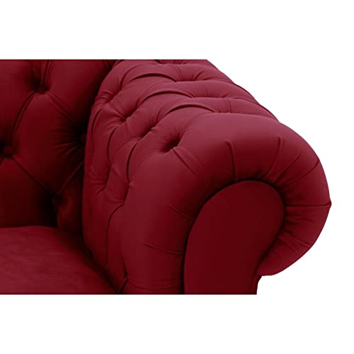 Wooden Traditional Chesterfield Sofa 3 Seater for Bedroom & Hallway | Leatherette Modern Chesterfield Sofa Couch Chaise Lounge Sectional Sofa Dime Store