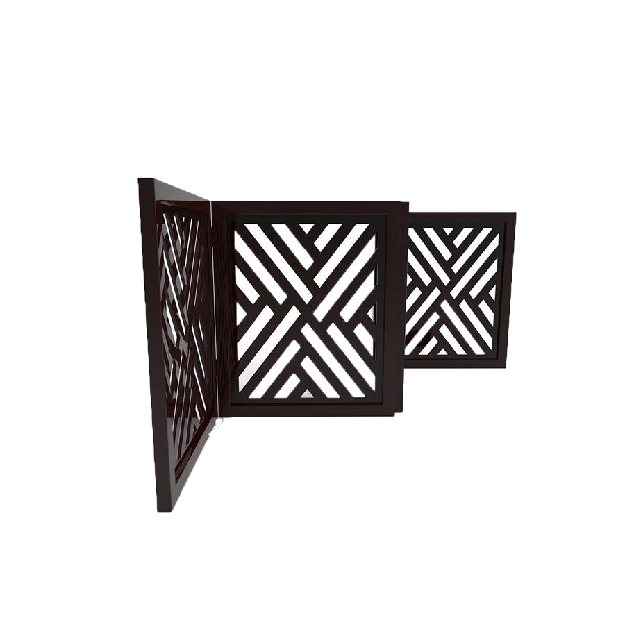 Wooden Freestanding Pet Gate Step Over Fence Expands Up to 54" Wide Foldable Indoor Dog Gate and Baby Safety Fence | Pet Barrier Child Barrier Dime Store