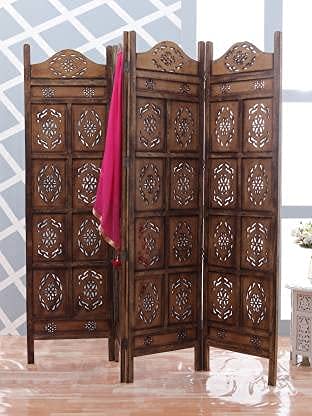 Wooden Handcraft Partition Room Divider Partition for Hall & Livingroom Room Separator Portable Traditional Partition Dime Store