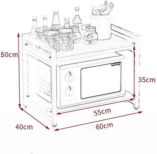 Wooden Foldable Microwave Oven Stand For Kitchen Multi-Function Storage Microwave Shelf Rack Cabinet Kitchen Organizer Kitchen Shelf Dime Store