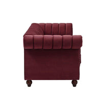 Thumbnail for Wooden Designer Velvet Rolled Arm Chesterfield Sofa 3 Seater Couch Lounge Dime Store