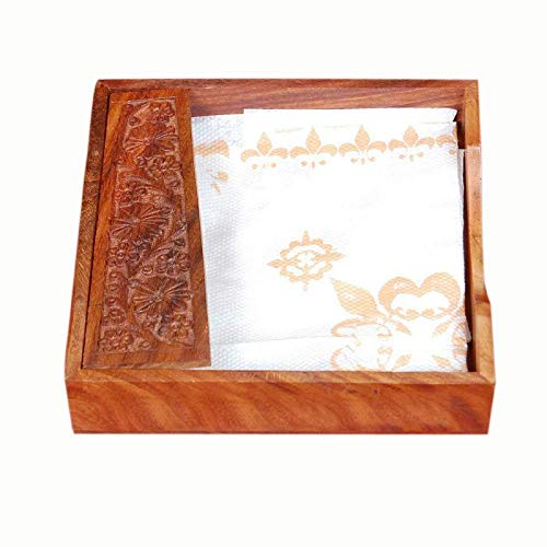 Wooden Rosewood Wooden Tissue Paper Rack , Napkin Holder for Restaurant, Office, Hotel & Table Decoration Dime Store