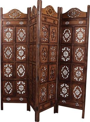 Wooden Handcraft Partition Room Divider Partition for Hall & Livingroom Room Separator Portable Traditional Partition Dime Store