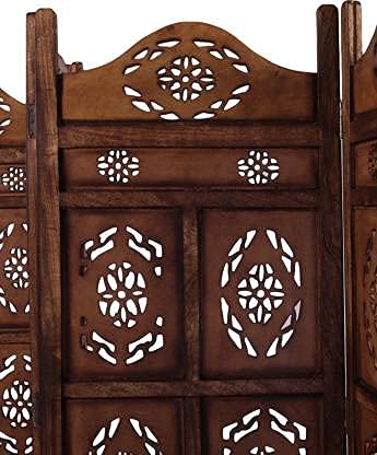 Wooden Handcraft Partition Room Divider Partition for Hall & Livingroom Room Separator Portable Traditional Partition Dime Store