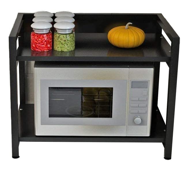 Wooden Foldable Microwave Oven Stand For Kitchen Multi-Function Storage Microwave Shelf Rack Cabinet Kitchen Organizer Kitchen Shelf Dime Store