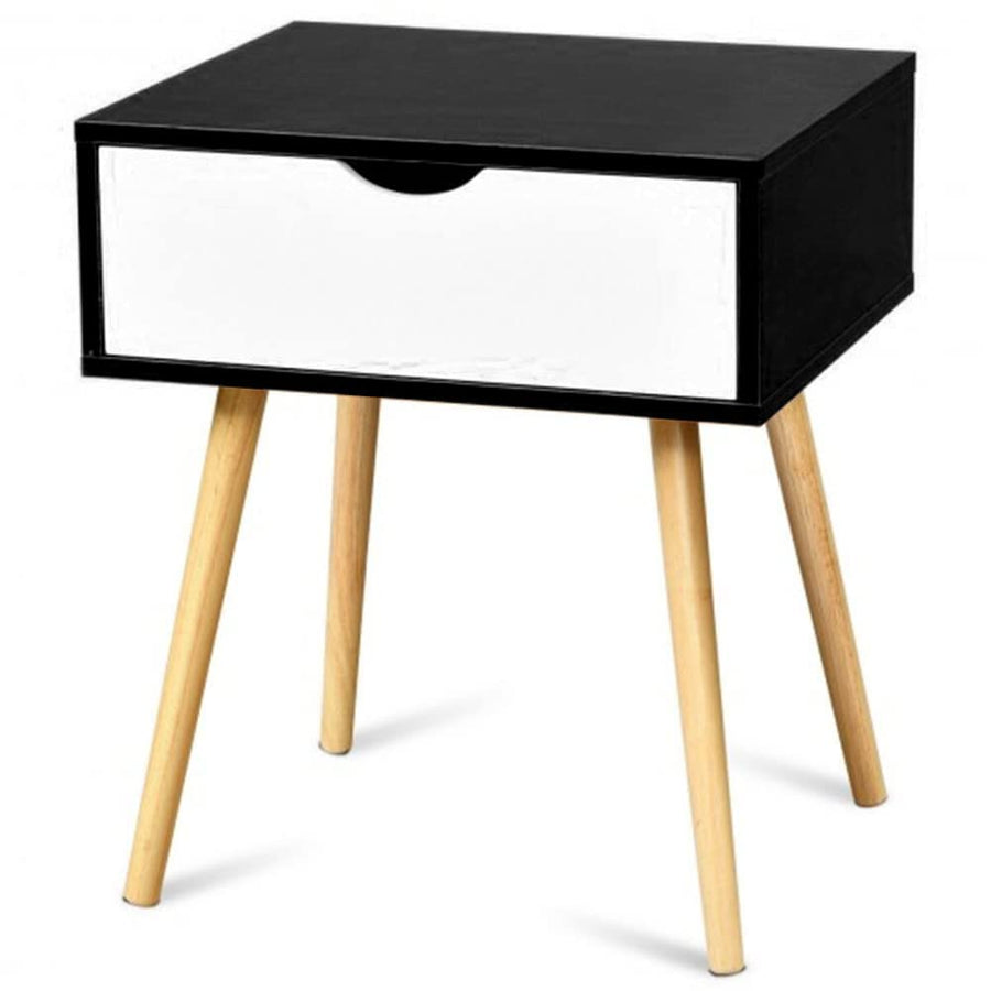 Side Table for Bedroom, Living Room with Storage Drawer and Legs, Bedside Table, End Table, NightStand (Medium) Dime Store