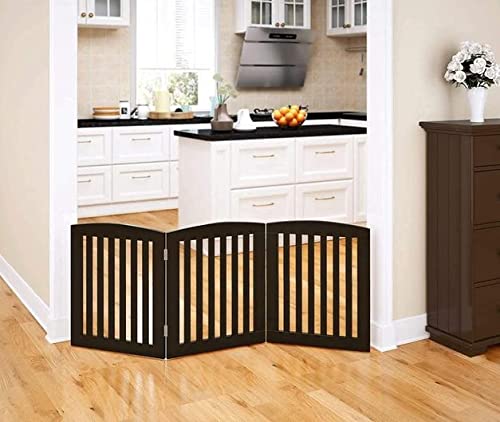 Wooden Extension Kid Safety Gate , Freestanding Pet Gate fence for Doors & Stairs | Pet Barrier Child Barrier Dime Store