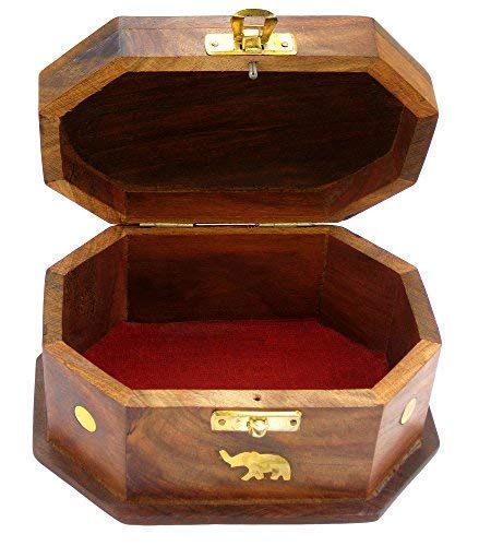 Wooden Jewelry , Makeup Box Organizer - Classical Wood Jewelry Box Jewelry Storage Box Case Holder Jewellery Organizer for Women Accessories Dime Store