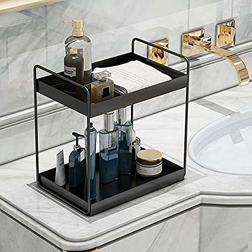 Metal Bathroom Vanity Tray, Bathroom/Kitchen/ Countertop Storage Shelf Organizer, Decorative Tray Cosmetic Jewelry Organizer Tray Dime Store
