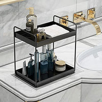 Thumbnail for Metal Bathroom Vanity Tray, Bathroom/Kitchen/ Countertop Storage Shelf Organizer, Decorative Tray Cosmetic Jewelry Organizer Tray Dime Store