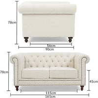 Thumbnail for Wooden 2 Seater Chesterfield Sofa for Livingroom, Bedroom & Office | Modern Arm Chesterfield Sofa for Hallway Dime Store