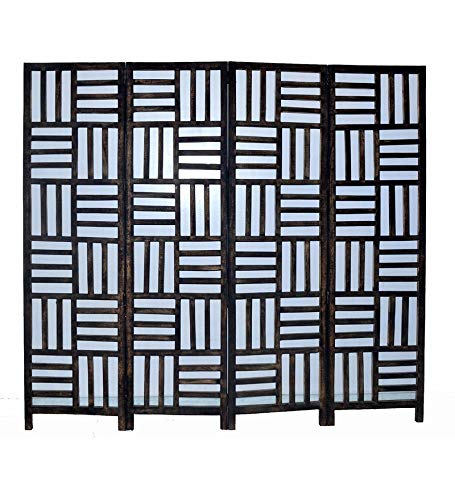 Wooden Solid Freestanding Partition | Curtains for Bedroom | Wall Screen Room Divider Modern Room Separators Screen Panel for Home & Kitchen Dime Store