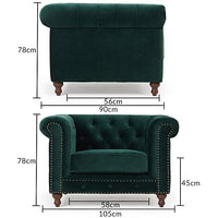Thumbnail for Wooden Modern Chesterfield Sofa for Living Room, Office Or Hallway, Single Seater Sofa for Bedroom Dime Store