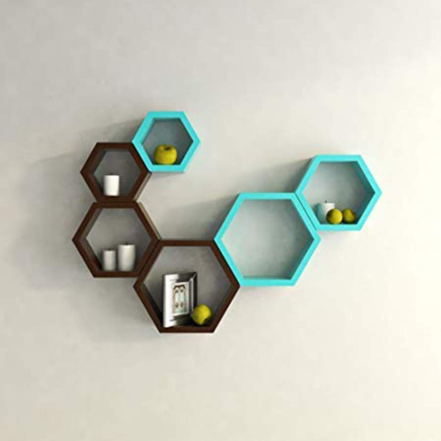 Wall Shelf for Living Room Wall Mount Wall Shelves Storage Shelves Rack Hexagon Shape Dime Store