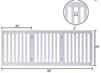 Thumbnail for Wooden 3 Panel Fold-able Pet Gate Baby Fence Kids Safety Gate for The House, Doorway, Stairs Dime Store