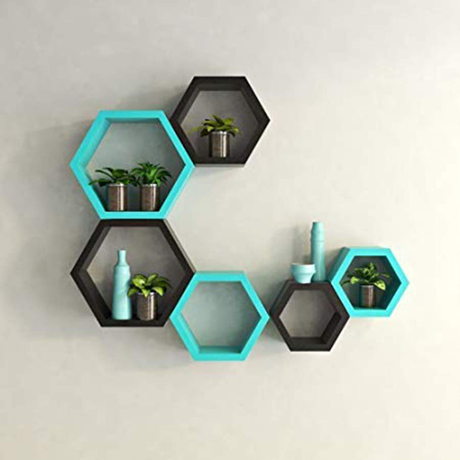 Wall Shelf for Living Room Wall Mount Wall Shelves Storage Shelves Rack Hexagon Shape Dime Store