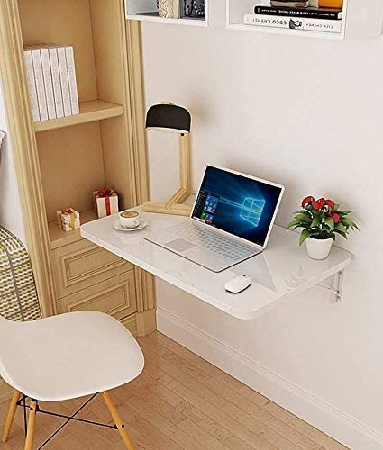 Wall Mount Folding Table Wall Shelf with Wall Brackets | Study Table Computer Laptop Table Workstation Desk Dime Store