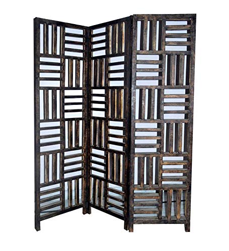 Wooden Solid Freestanding Partition | Curtains for Bedroom | Wall Screen Room Divider Modern Room Separators Screen Panel for Home & Kitchen Dime Store