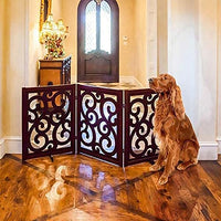 Thumbnail for Wooden Pet gate for Safety , Baby Gate for Stairs , Step Over Fence for Stairs , Freestanding Pet Barrier Child Barrier, Gate for Stairs & Door Dime Store