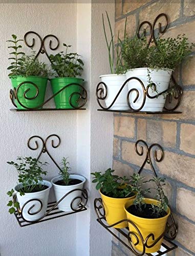 Plant Stand Flower Pot Stand for Balcony Living Room Outdoor Indoor Plants Over The Balcony Grill Rack Dime Store