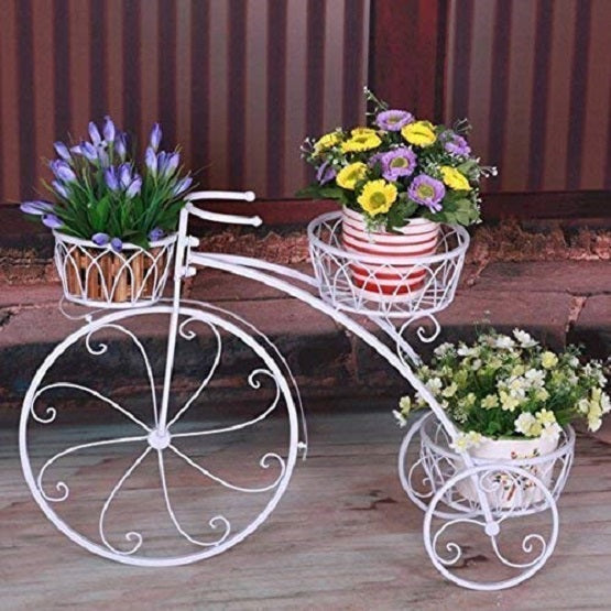 Plant Stand Flower Pot Stand for Balcony Living Room Outdoor Indoor Plants Tricycle Plant Holder Home Decor Item Dime Store