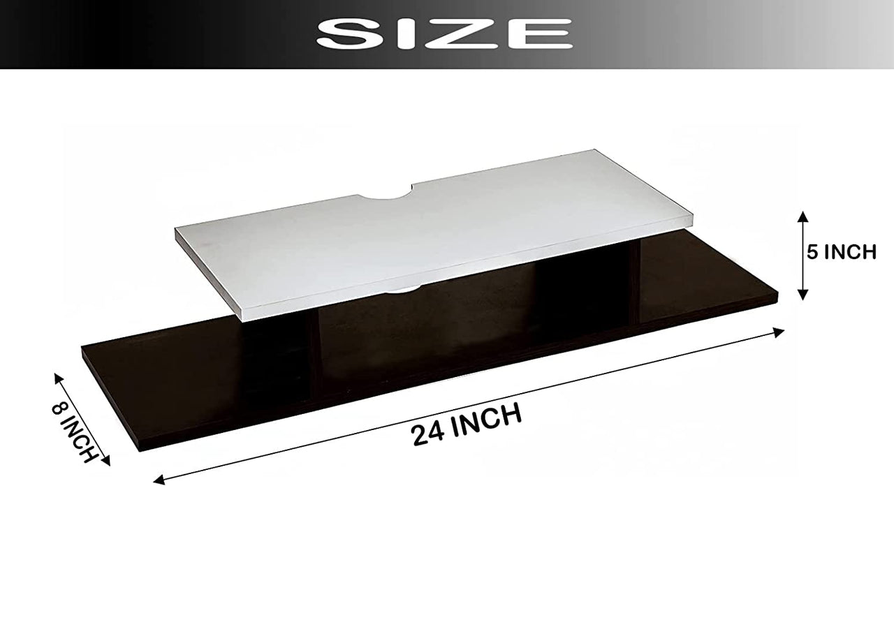 Dime Store Set Top Box Holder/Set Top Box Stand for Wall Mount Wall Shelf TV Unit Stand (Dual Tone, Black and White) Dime Store