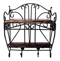 Thumbnail for Wooden and Wrought Iron Wall Mount Set Top Box Wall Shelf Stand Multipurpose Holder for Cable, WiFi Router, DTH or Modem Dime Store