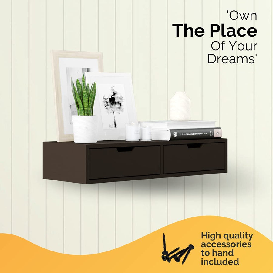 Wall Mount Floating Wall Shelf with Drawer for Living Room Home Bedroom and Home Decorative Items Storage Shelf Dime Store