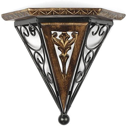 Wrought Iron Wall Mount Shelf Bracket for Bedroom , Wall Decorative rack for Living room & Office Dime Store