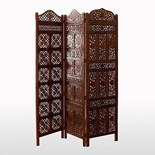 Wooden Handmade Room Divider Wall Screen for Hall | Wooden Partition for Bedroom & Office Dime Store