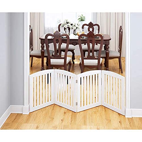 Wooden Pet gate for Safety | Baby Gate for Stairs | Step Over Fence for Stairs | Freestanding Pet Barrier Child Barrier | Gate for Stairs & Door Dime Store