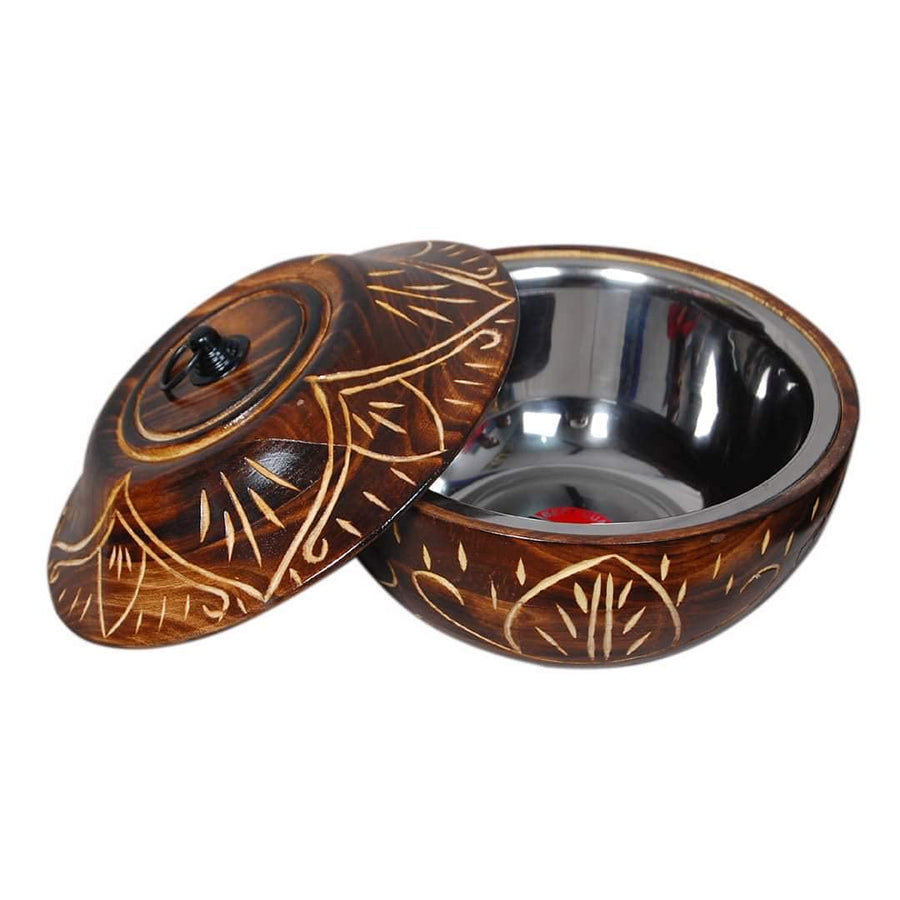 Wooden Chapati/Roti Hot Box Serving Casseroles for Kitchen Dabba Case Server Tableware Serveware Dime Store